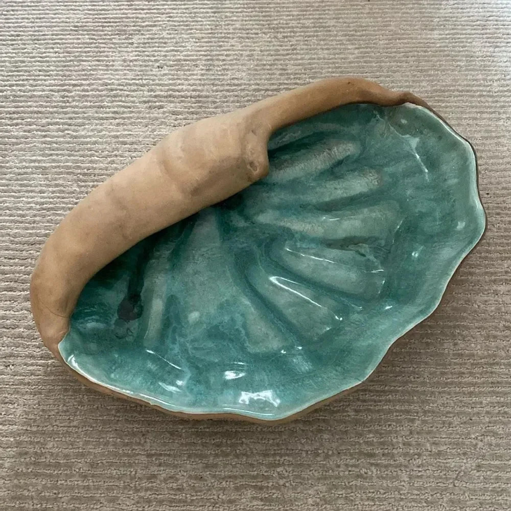 Flora Eckert Hammat Original Bioform Mid-Century Ceramic Seashell Bowl Vintage
